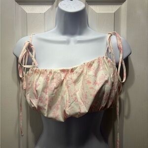 Altar’d State NWT Floral Pink and Cream Crop Top